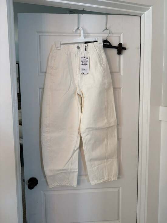 ZARA Denim - NWT ZARA Signature Denim The Twisted Balloon Pant in Ecru